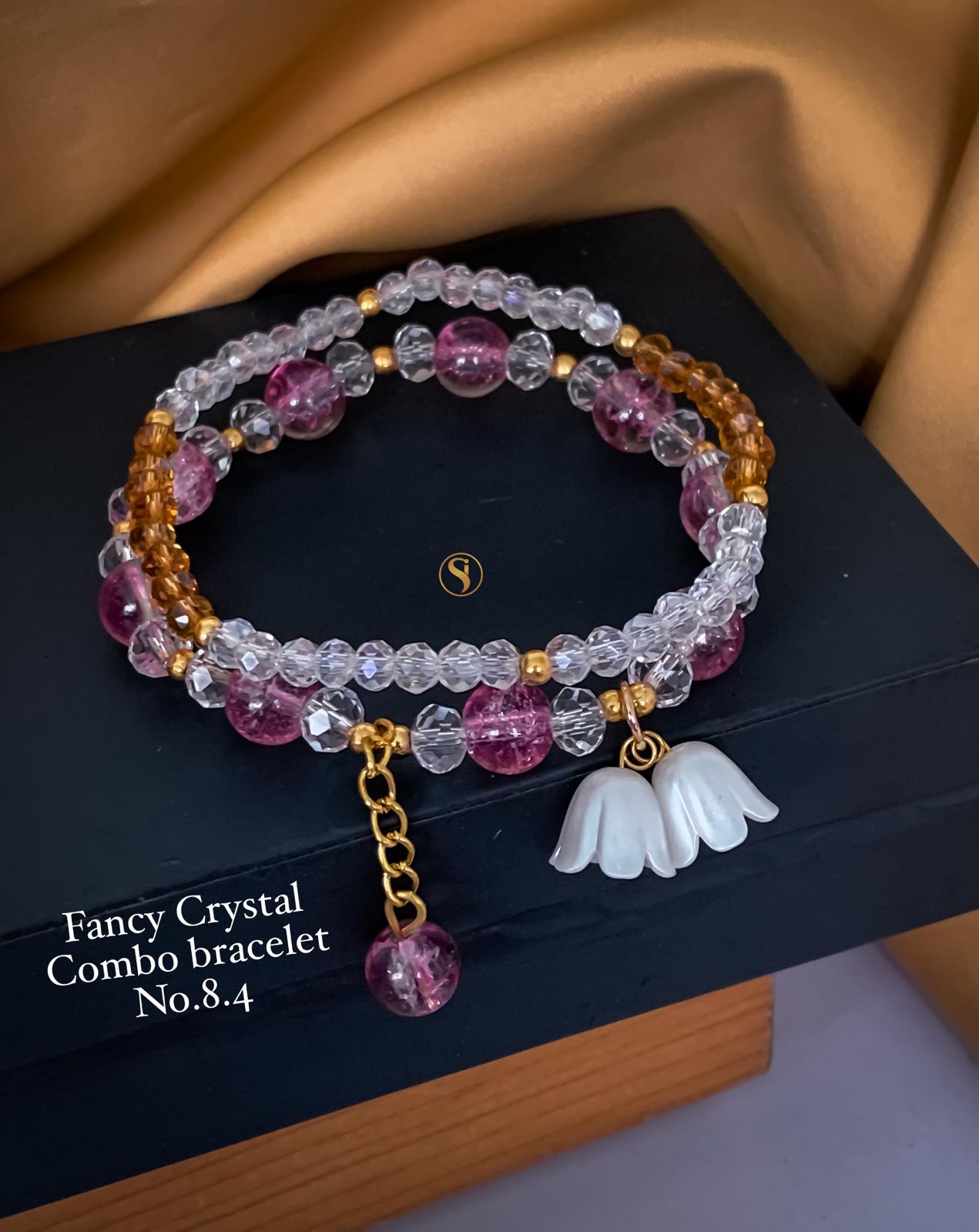 2 Fancy Designer Crystal Combo Bracelets Wholesale Price In Surat
